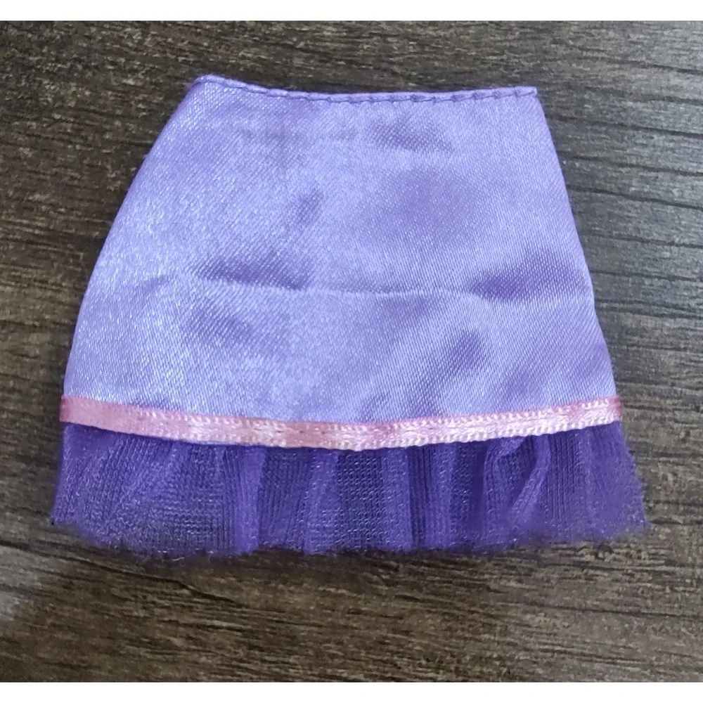 Barbie Doll Purple Mini Skirt Pink Tim Purple Mesh Hem Z32